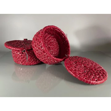 Műbőr kosár 20cm fedéllel