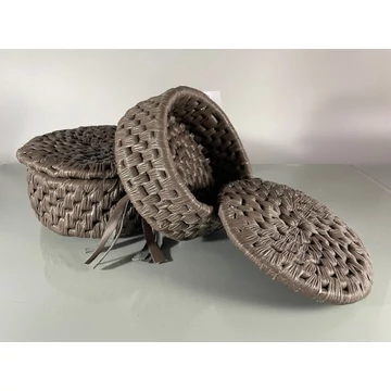 Műbőr kosár 20cm fedéllel